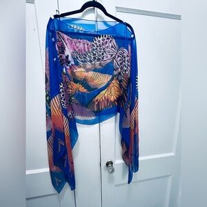 Vibrant Butterfly Print Scarf can be worn two ways !